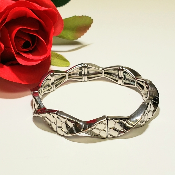 LIA SOPHIA Silvertone Stretch Bracelet - Picture 3 of 8